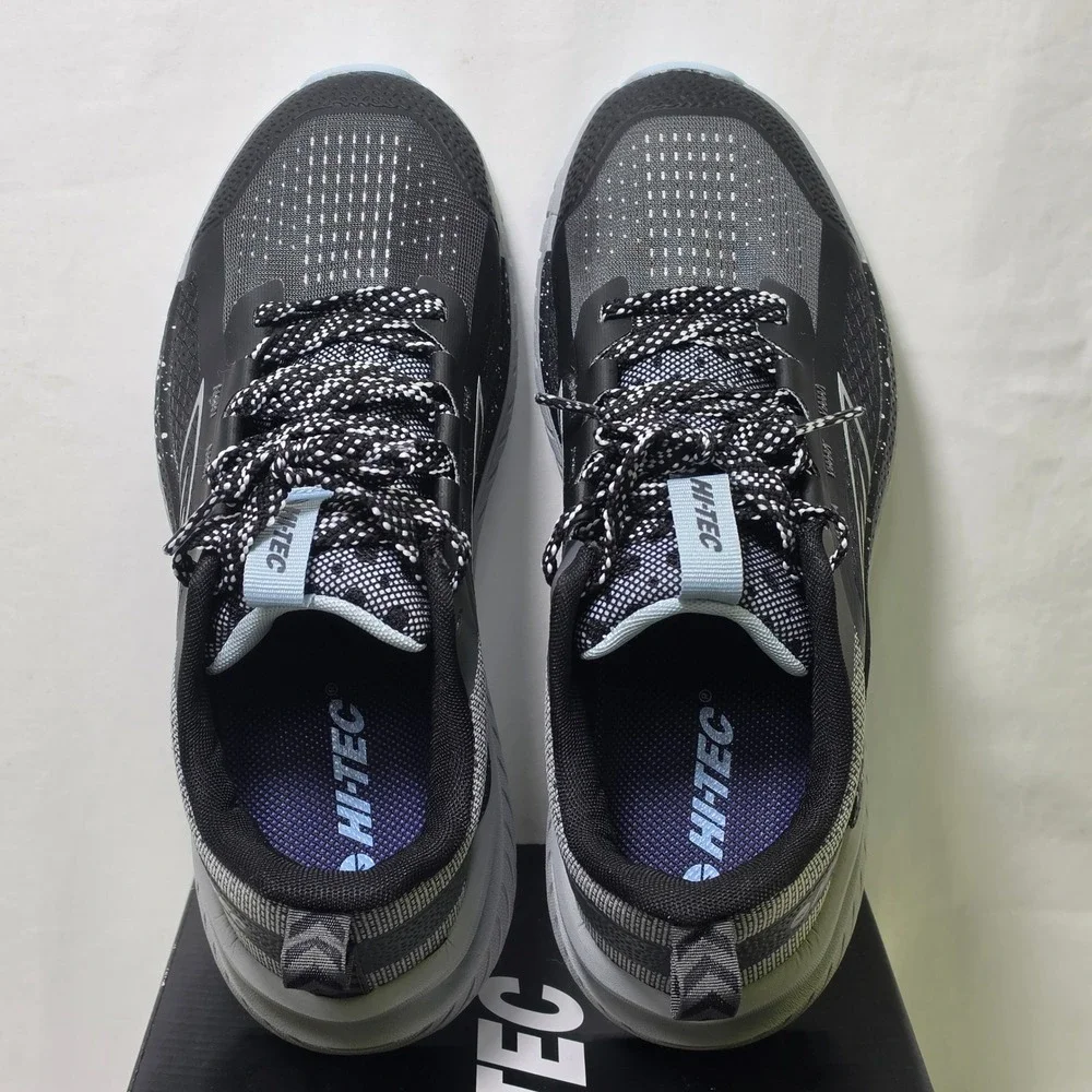 Hi-Tec Womens Trail Running Shoes Black Microchip Grey Blue 1930427 Size 8